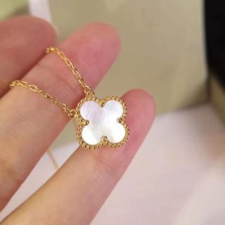 Van Cleef & Arpels Vintage Alhambra Four-Leaf Clover Gold Necklace view 3
