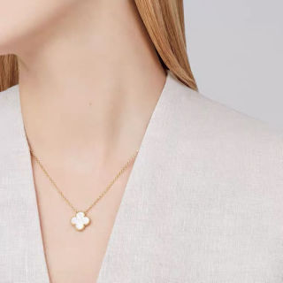 Van Cleef & Arpels Vintage Alhambra Four-Leaf Clover Gold Necklace view 6