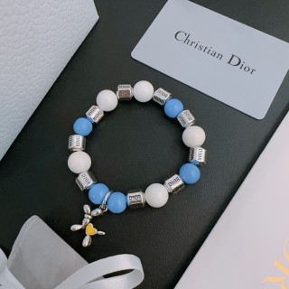 Dior Agate Bead Thai Silver Style Bracelet Blue White view 5