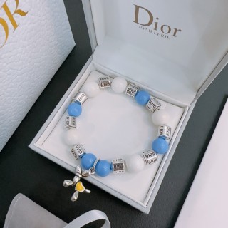 Dior Agate Bead Thai Silver Style Bracelet Blue White view 8