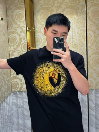 Versace Gold Horse Medusa Black T-Shirt view 8