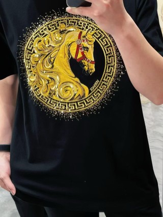 Versace Gold Horse Medusa Black T-Shirt view 9