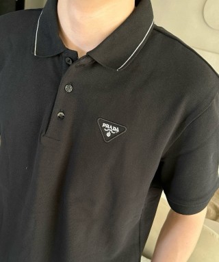 Prada Black Short Sleeve Polo Shirt