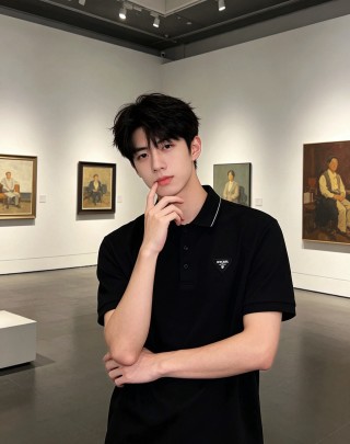Prada Black Short Sleeve Polo Shirt view 3