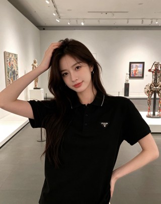 Prada Black Short Sleeve Polo Shirt view 9