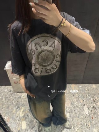 Acne Studios Oversized Black Graphic T-Shirt view 6