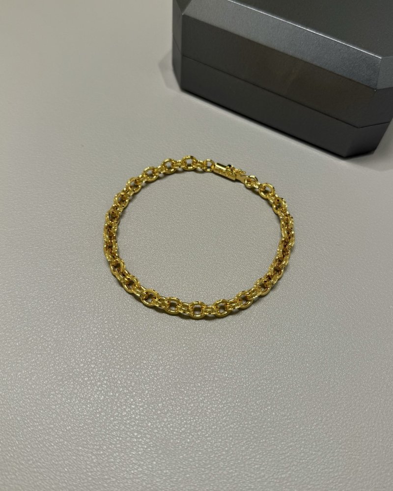 Chrome Hearts 22K Gold Paper Chain Letter Bracelet