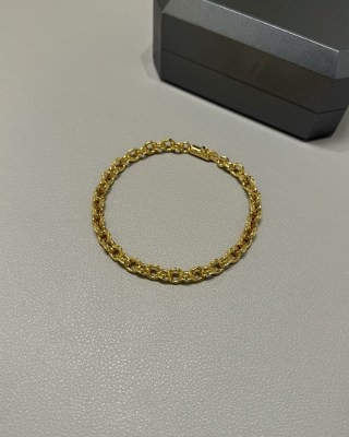 Chrome Hearts 22K Gold Paper Chain Letter Bracelet