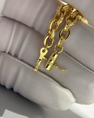 Chrome Hearts 22K Gold Paper Chain Letter Bracelet view 8