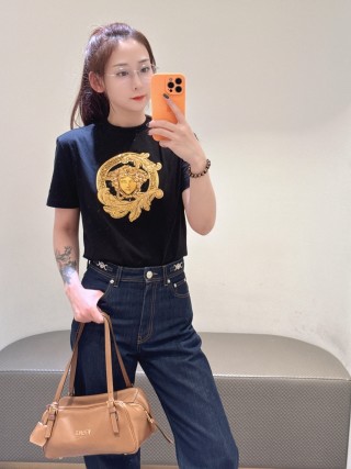 Versace Medusa Gold Logo Black Short-Sleeve T-Shirt view 2