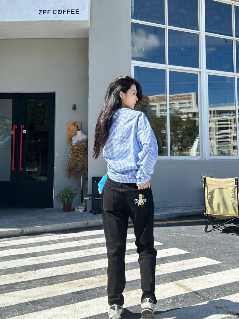 Black High-Waist Straight Leg Denim Jeans view
