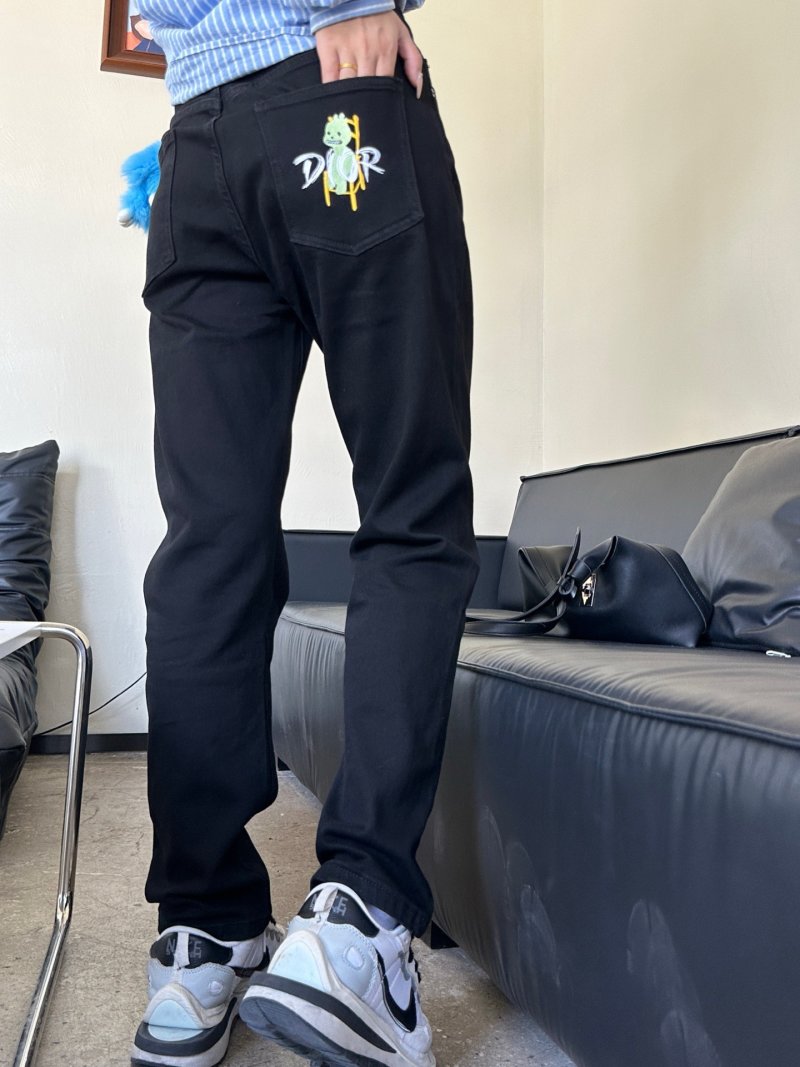 Black High-Waist Straight Leg Denim Jeans view