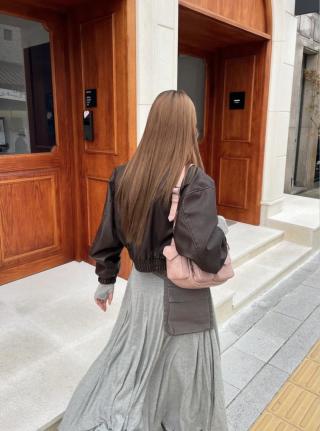 Vintage Leather Multi-Pocket Shoulder Bag - Pink view 6