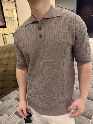 Fendi Monogram Polo Shirt Beige