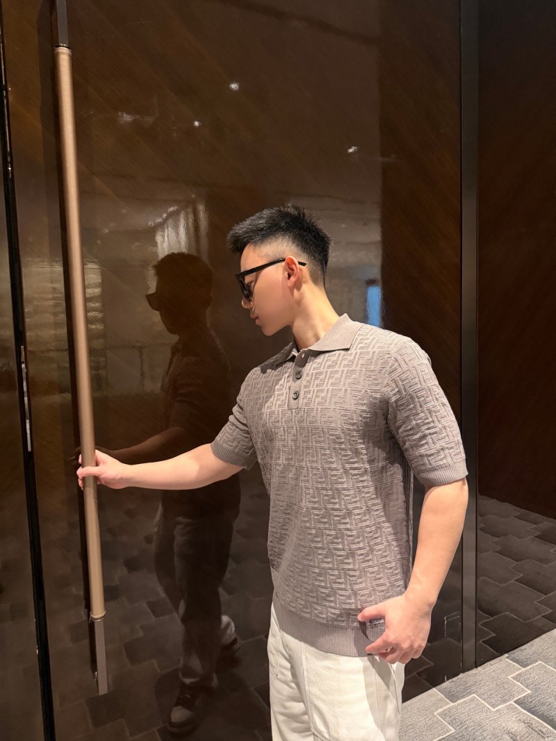 Fendi Monogram Polo Shirt Beige view