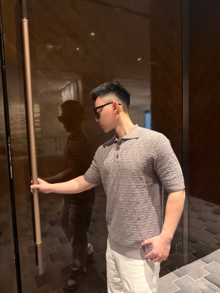 Fendi Monogram Polo Shirt Beige view 2