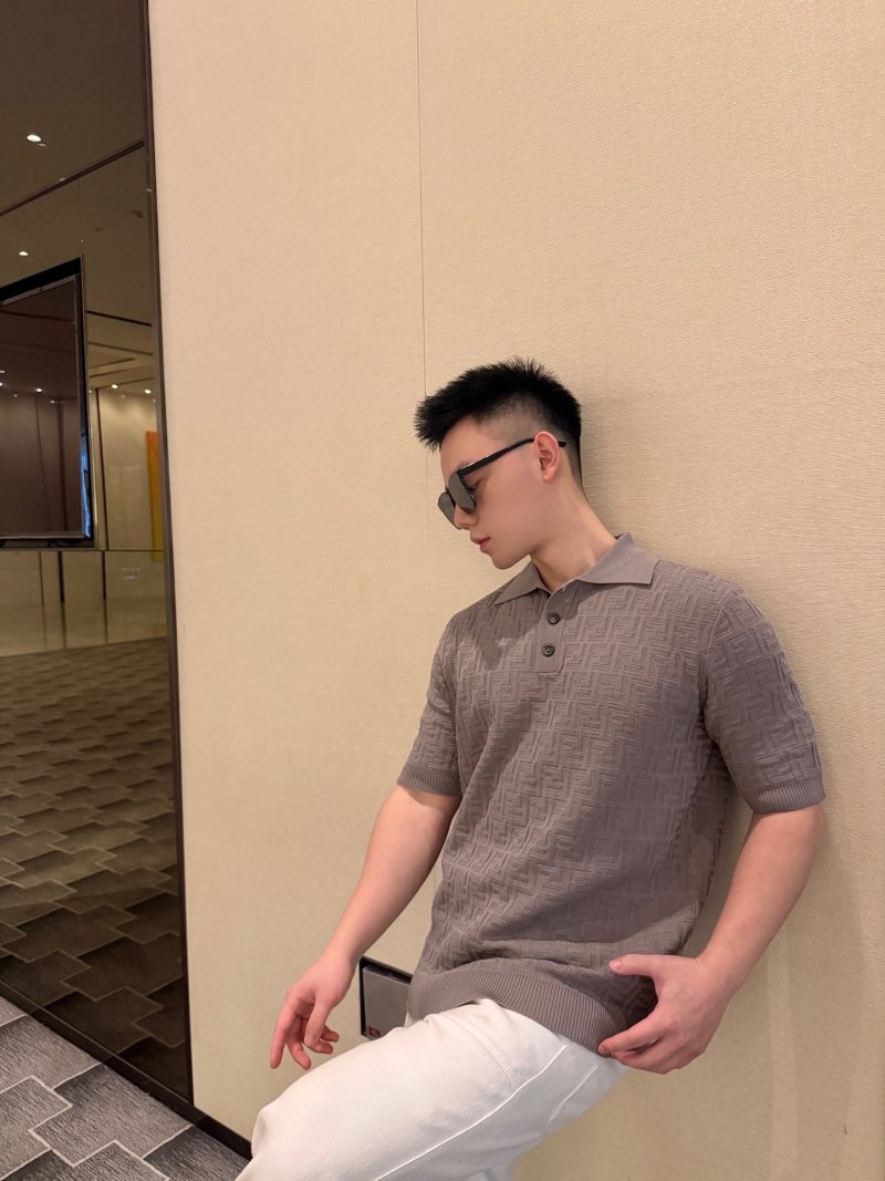 Fendi Monogram Polo Shirt Beige view