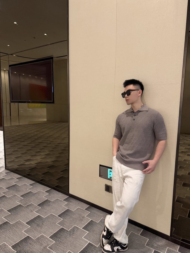 Fendi Monogram Polo Shirt Beige view