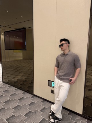 Fendi Monogram Polo Shirt Beige view 7