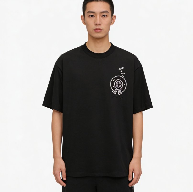 Essentials Black Oversized Graphic T-Shirt view