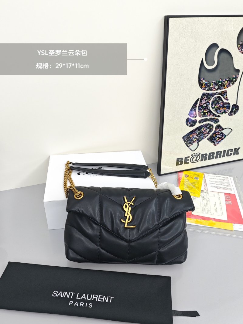 Saint Laurent Black Quilted Chain Shoulder Bag