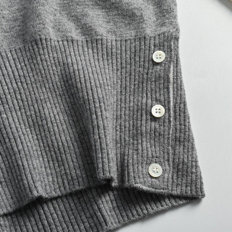 Striped Color-Block Knit Hoodie - Charcoal & Cream view