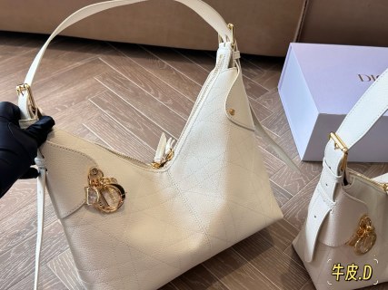Dior Voyage Cream Leather Shoulder Bag