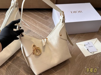 Dior Voyage Cream Leather Shoulder Bag view 2