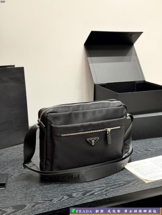 Prada Black Nylon Camera Crossbody Messenger Bag