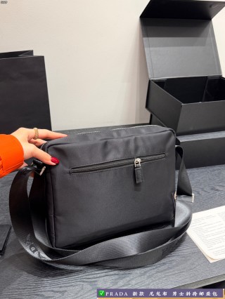 Prada Black Nylon Camera Crossbody Messenger Bag view 4