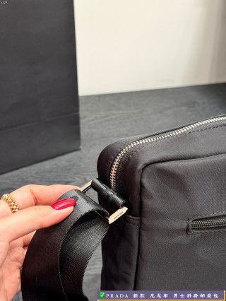 Prada Black Nylon Camera Crossbody Messenger Bag view 7
