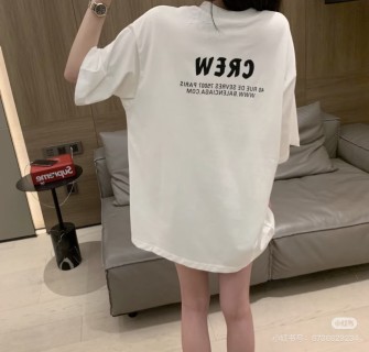 Cream Oversized Graphic T-Shirt with Distressed Logo Print view 6