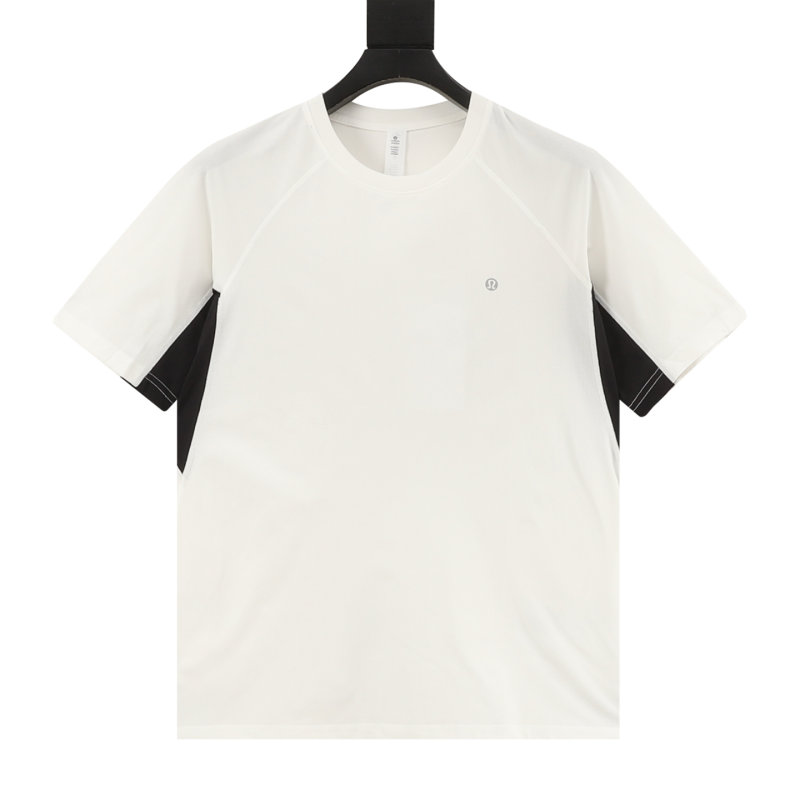 White Crew Neck Short Sleeve T-Shirt with Side Stripe view
