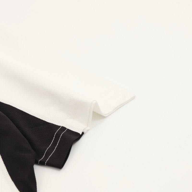 White Crew Neck Short Sleeve T-Shirt with Side Stripe view
