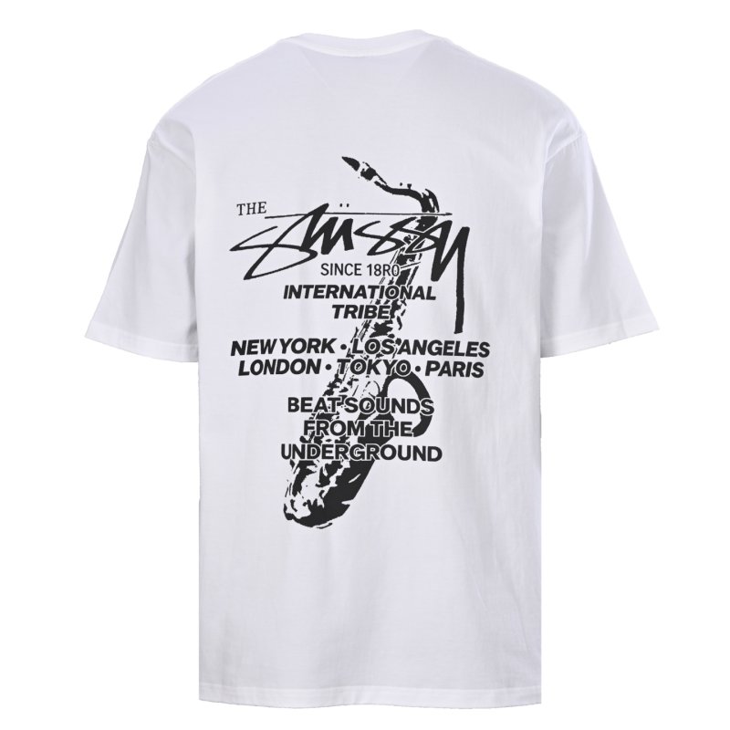Stüssy International Tribes White T-Shirt view