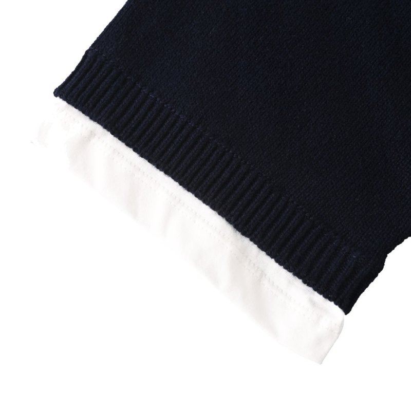 Miu Miu Navy Short Sleeve T-Shirt with White Trim view