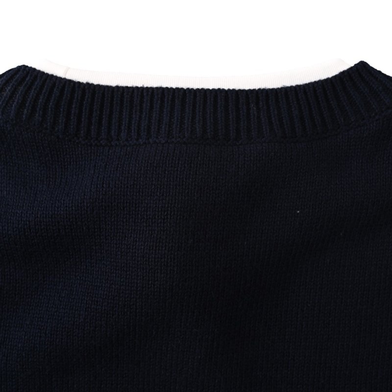Miu Miu Navy Short Sleeve T-Shirt with White Trim view