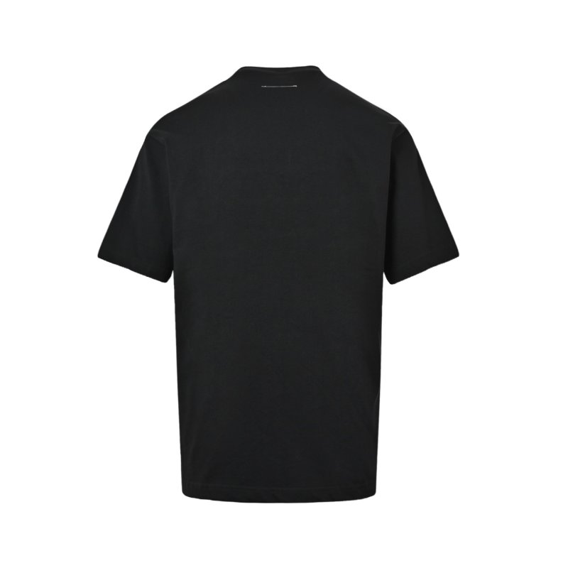 Black Short Sleeve Graphic T-Shirt with Pink Abstract Print view