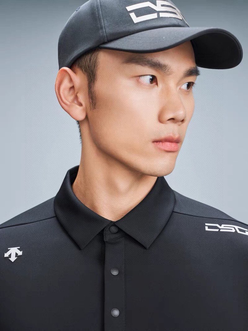 Essentials Black Logo Polo Shirt