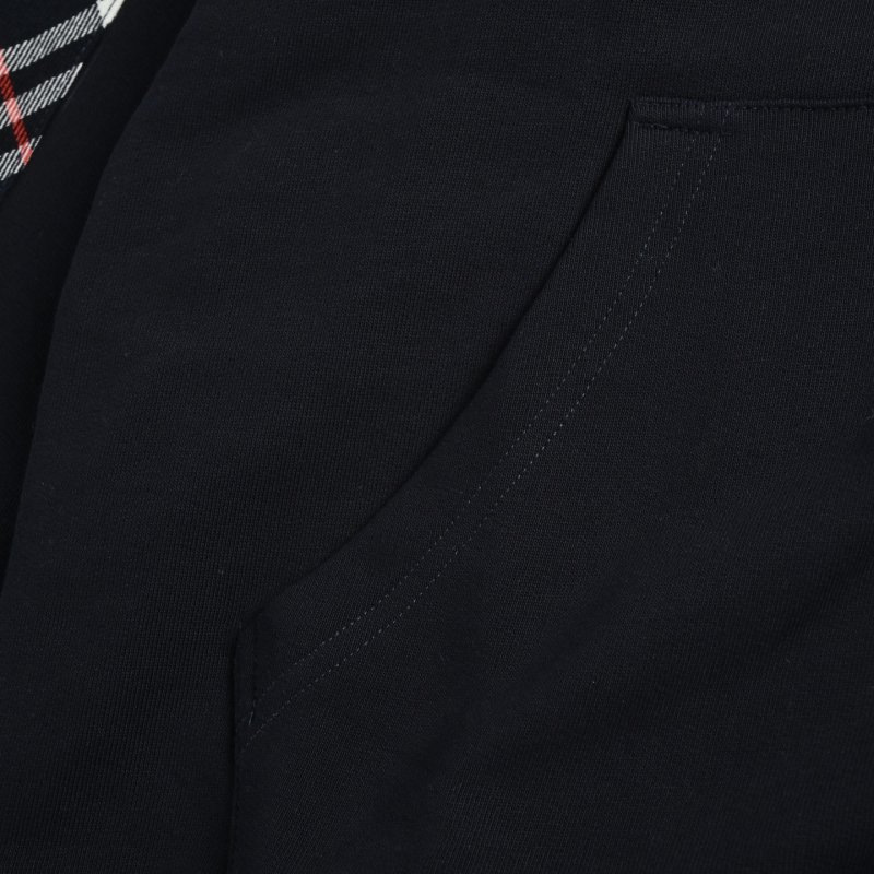Burberry Black Zip Jacket with Check Sleeves view