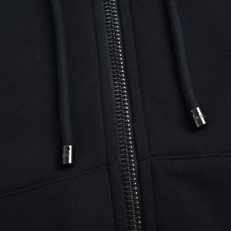 Burberry Black Zip Jacket with Check Sleeves view