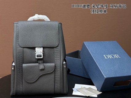 Dior Saddle Oblique Grey Leather Backpack 32x45cm view 2
