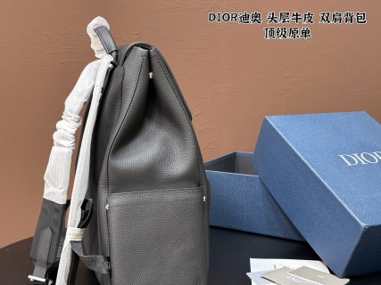 Dior Saddle Oblique Grey Leather Backpack 32x45cm view 6