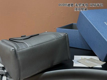 Dior Saddle Oblique Grey Leather Backpack 32x45cm view 9
