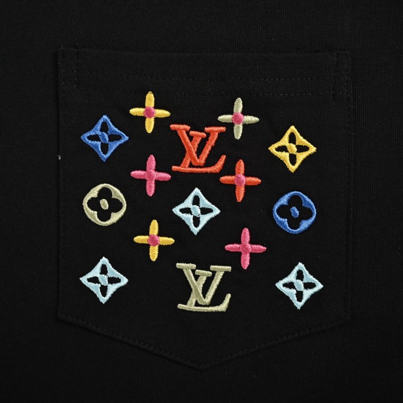 Louis Vuitton Monogram Embroidered Black T-Shirt view