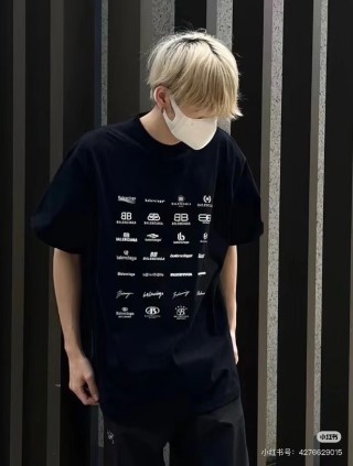 Balenciaga Multi-Logo Black T-Shirt view 4