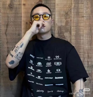 Balenciaga Multi-Logo Black T-Shirt view 5