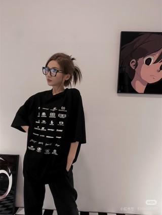 Balenciaga Multi-Logo Black T-Shirt view 8