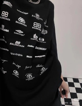 Balenciaga Multi-Logo Black T-Shirt view 10