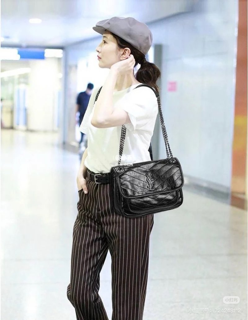YSL Black Quilted Chain Shoulder Bag view
